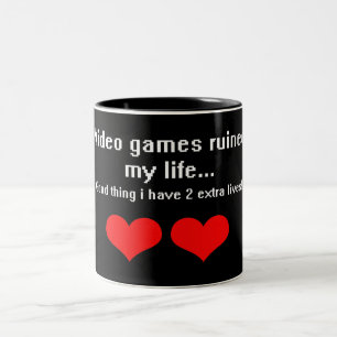 Video Games ruined my life... Two-Tone Coffee Mug
