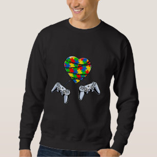 Video Gaming Gamer Boy Autism Awareness Month Day  Sweatshirt