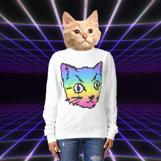 VIDEO KITTY CAT PIXEL ART SWEATSHIRT