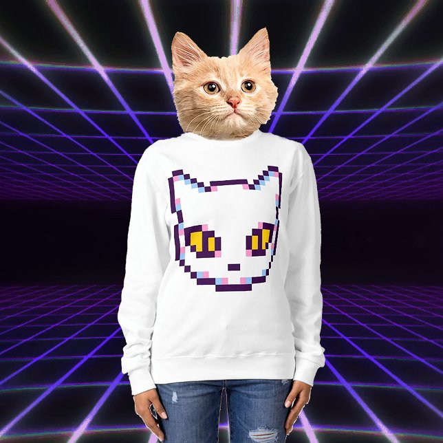 VIDEO KITTY CAT PIXEL ART SWEATSHIRT (Creator Uploaded)