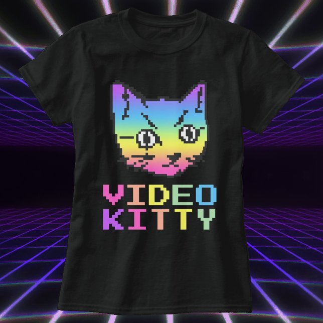 VIDEO KITTY CAT PIXEL ART T-SHIRT (Creator Uploaded)
