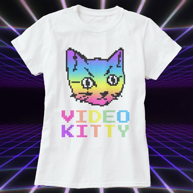 VIDEO KITTY CAT PIXEL ART T-SHIRT (Creator Uploaded)