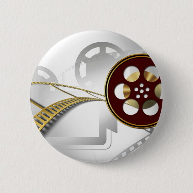 Video Reel Art 6 Cm Round Badge (Front)
