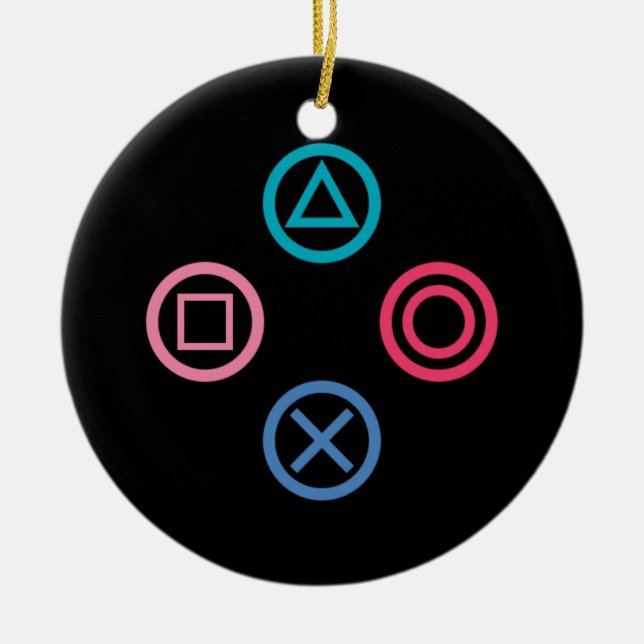 Videogame Button Pad Ceramic Tree Decoration (Front)