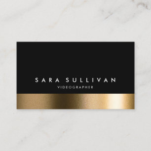 Videographer Bold Black Gold Business Card