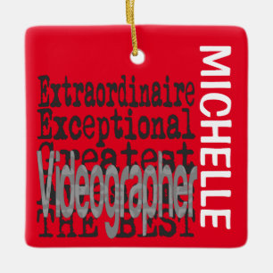 Videographer Extraordinaire CUSTOM Ceramic Ornament