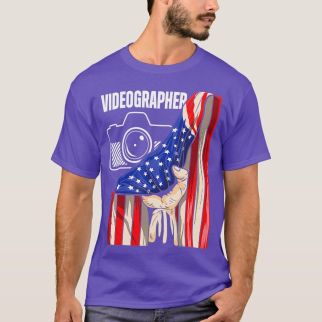Videographer USA Videography Filmmaker Gift T-Shirt (Front)