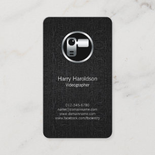 Videographer Video Camera BlackGrunge BusinessCard Business Card