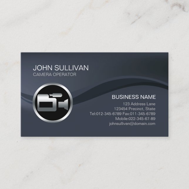 Videographer Video Camera Operator Business Card (Front)