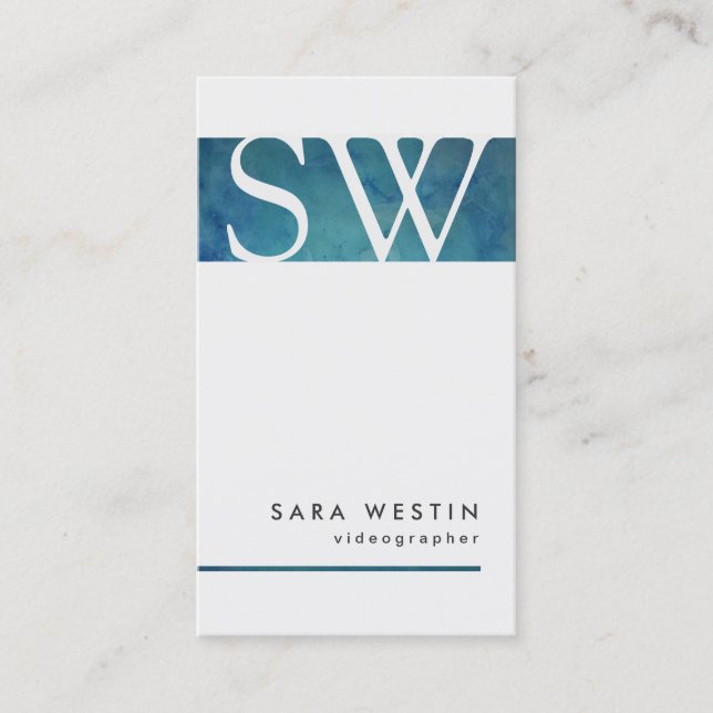 Videographer Visual Arts Monogram Business Card (Front)