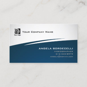Videographer Visual ArtsMedia Abstract Blue ZigZag Business Card