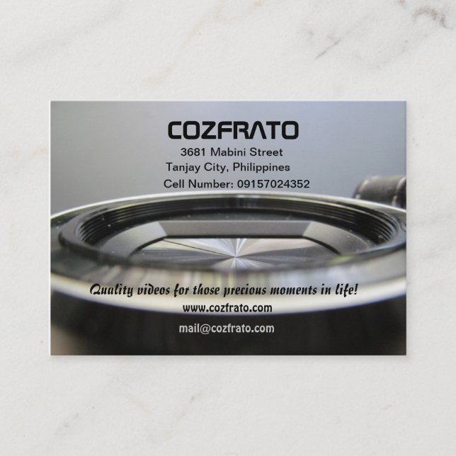 Videography - Video Business Card (Front)