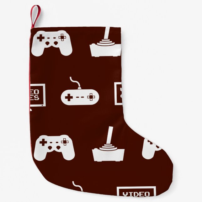 Videos Games Themed Gaming Design Video Game Gamer Small Christmas Stocking (Front)