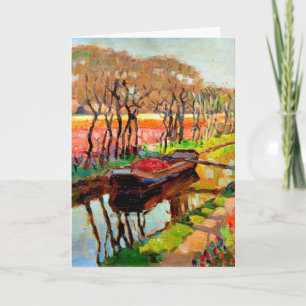 Viegers - A Fatboat in the Dutch Bulb Fields Card