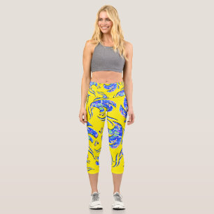 Viele abstrakte Kunstwellen  Capri Leggings