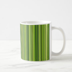 Viele bunte Streifen im grünen Muster Coffee Mug
