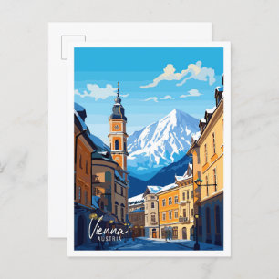 Vienna Austria Art Vintage Travel Illustration Postcard