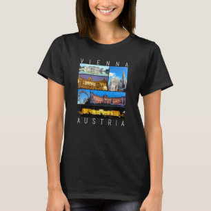 Vienna Austria At Night Famous Sights Gallery Souv T-Shirt