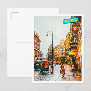 Vienna Austria Beautiful Oil Painting City Postcard