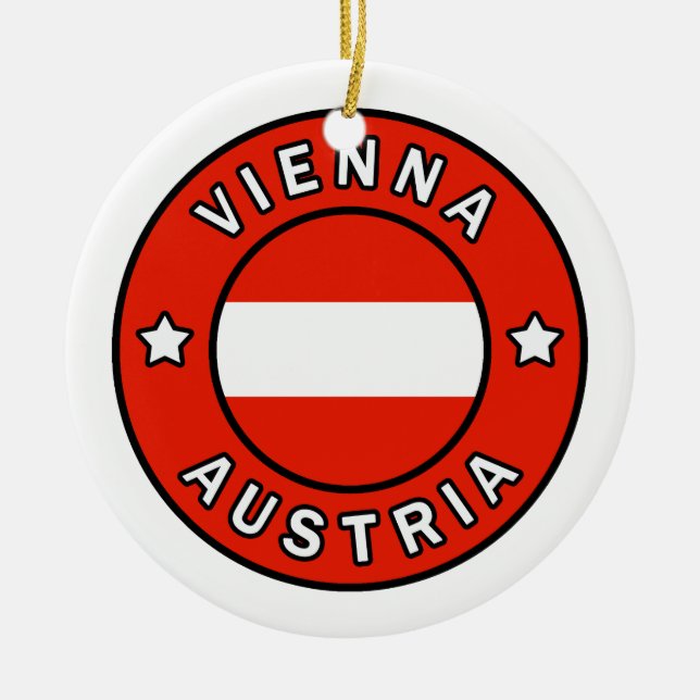 Vienna Austria Ceramic Tree Decoration (Front)