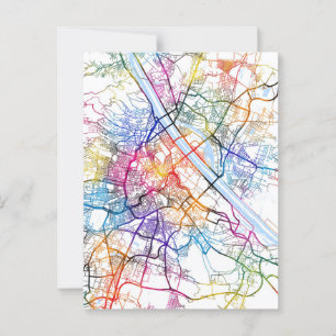 Vienna Austria City Map Postcard