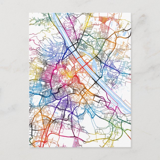 Vienna Austria City Map Postcard (Front)