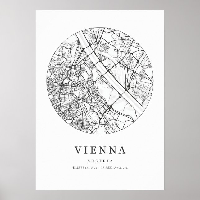 Vienna Austria City Map Poster (Front)
