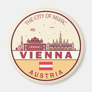 Vienna Austria City Skyline Emblem Magnet