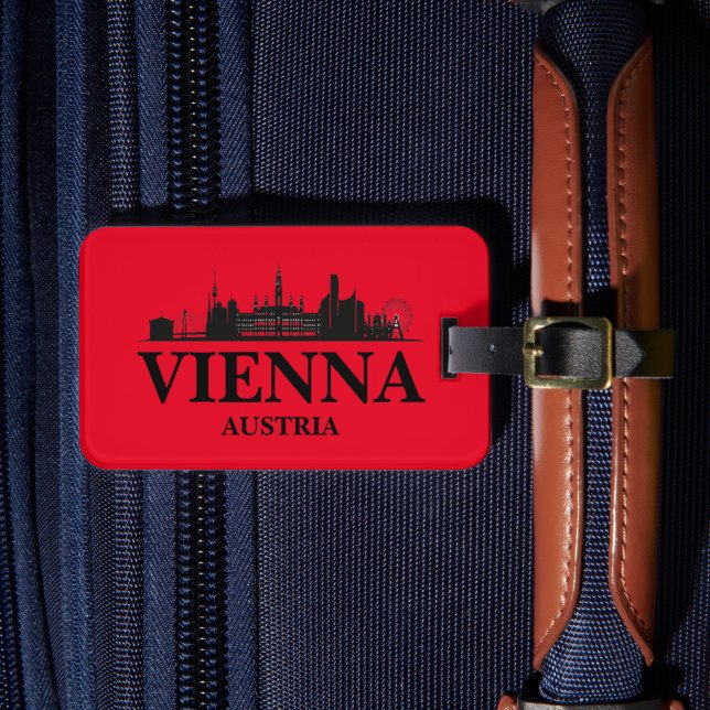Vienna Austria Cityscape Black White  Luggage Tag (Front Insitu 4)
