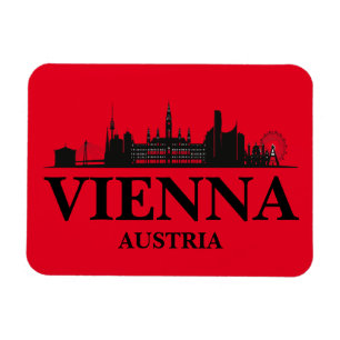 Vienna Austria Cityscape Black White  Magnet