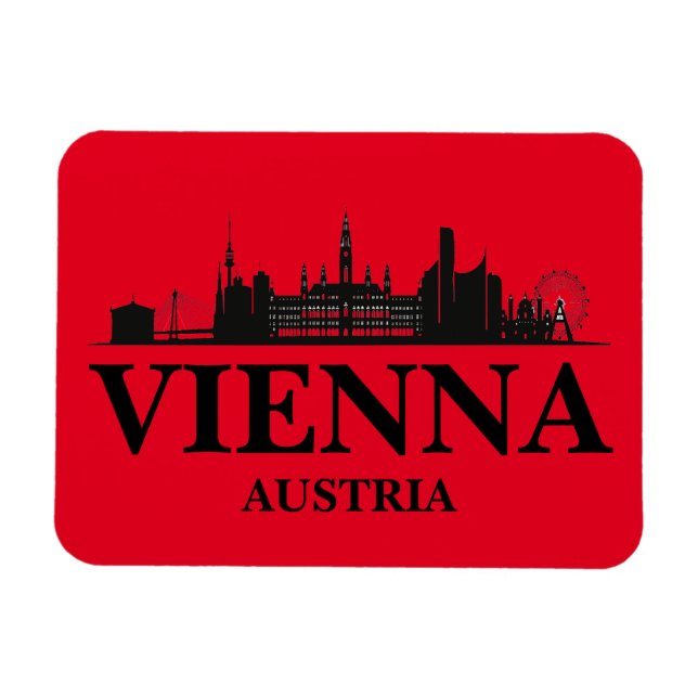 Vienna Austria Cityscape Black White  Magnet (Horizontal)