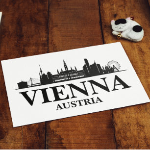 Vienna Austria Cityscape Black White Postcard
