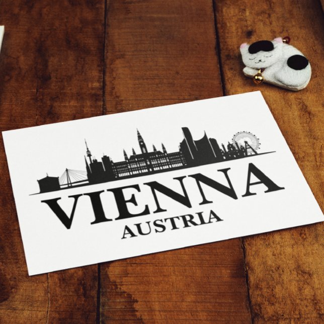 Vienna Austria Cityscape Black White  Postcard (Vienna Austria Simple Minimal Postcard)