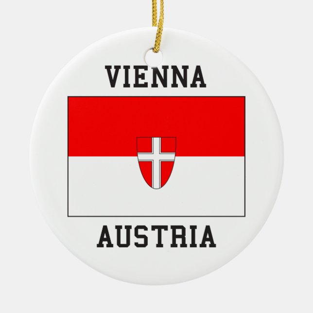 Vienna Austria Flag Ceramic Tree Decoration (Front)
