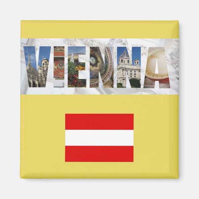 Vienna Austria Flag Magnet (Front)