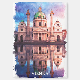Vienna Austria karlskirche Church Watercolor Magnet