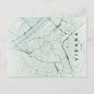 Vienna Austria Map Minimal Postcard