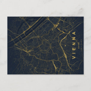 Vienna Austria Map Minimal Postcard