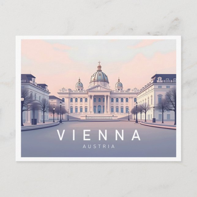 Vienna Austria Pastel Travel Design Postcard (Front)