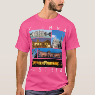 Vienna Austria Souvenir Famous Landmarks At Night T-Shirt