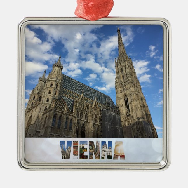Vienna Austria St Stephen's Cathedral Metal Tree Decoration (Front)