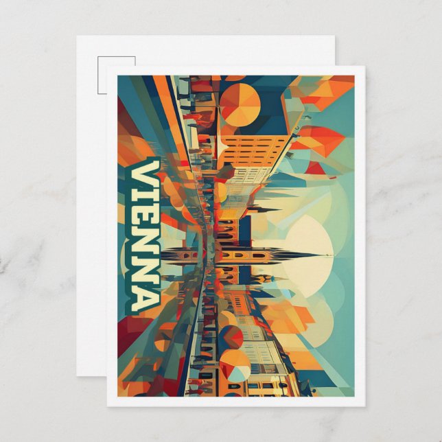 Vienna Austria Travel artistic colourful Postcard (Front/Back)