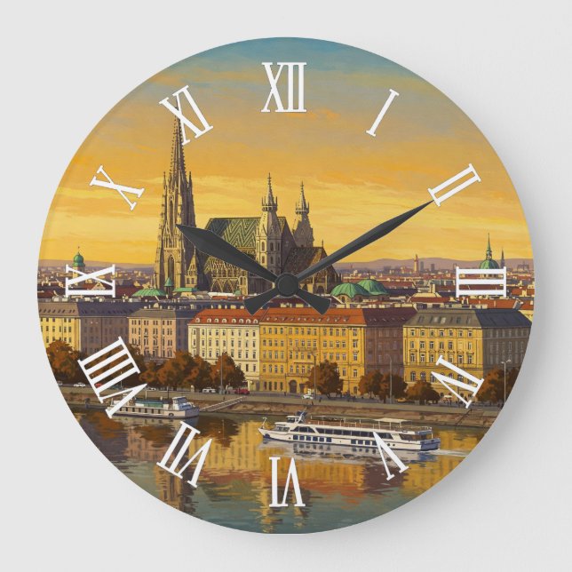 Vienna Austria Travel Large Clock (Front)