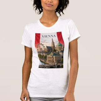 Vienna Austria Vertical 3D Landmark Travel Art T-Shirt