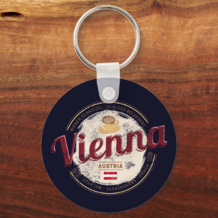 Vienna Austria Vintage Capital Viennese Melange Key Ring