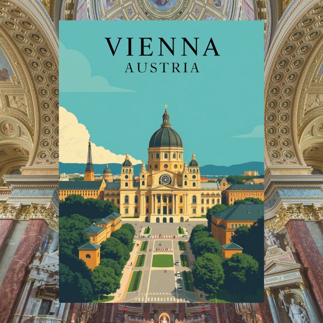 Vienna, Austria Vintage Travel Art Postcard (Vienna Austria)