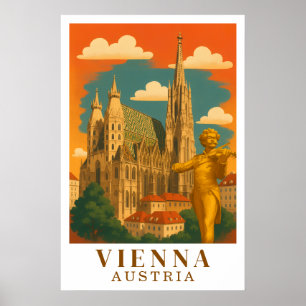 Vienna Austria Vintage Travel Art Poster