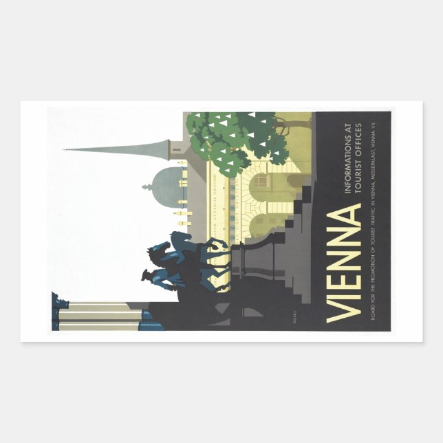 Vienna Austria - Vintage Travel Rectangular Sticker (Front)