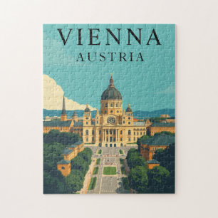 Vienna Austria Vintage Travel Scene Puzzle
