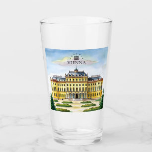 Vienna Austria Watercolor City Travel Memory Glass